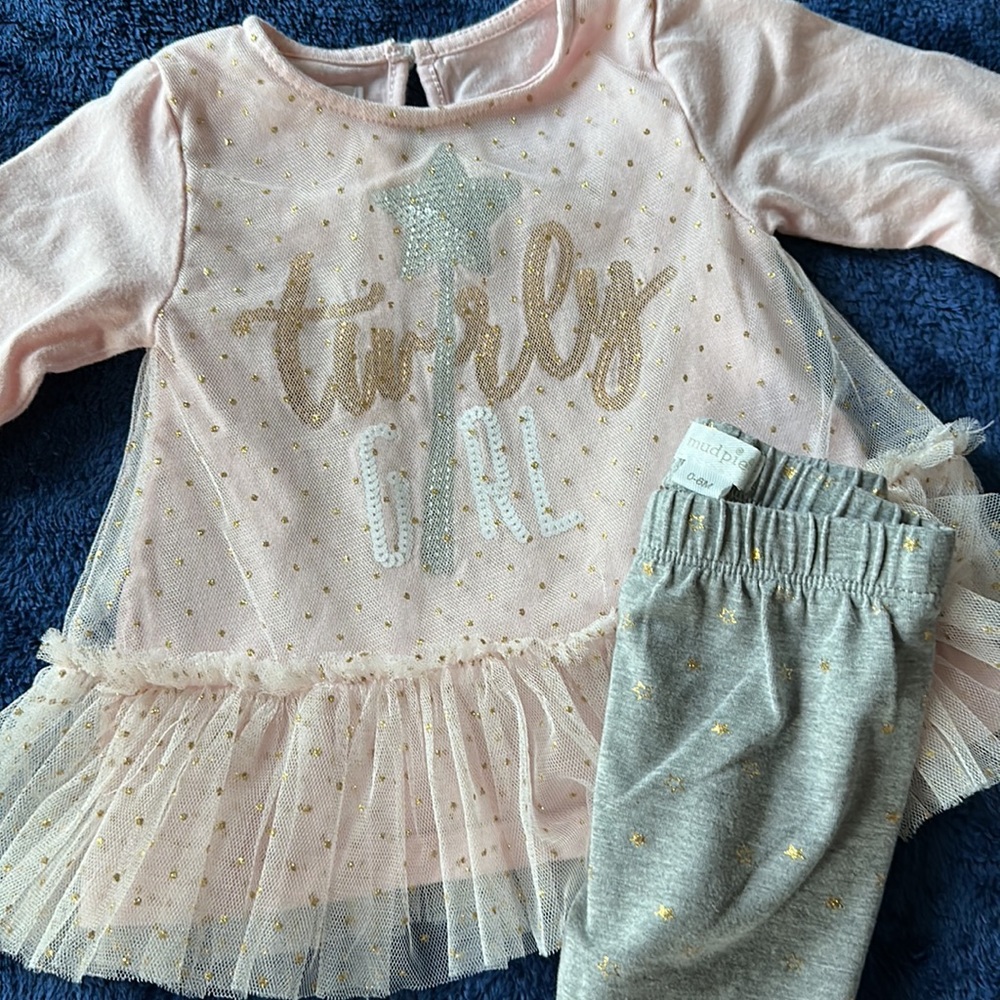 Mud Pie 0-6M Twirly Girl Outfit